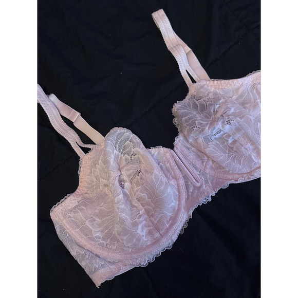 Auden Pink Lace Full Figure Unlined Balconette Underwire Bra,  40D - Picture 2 of 6